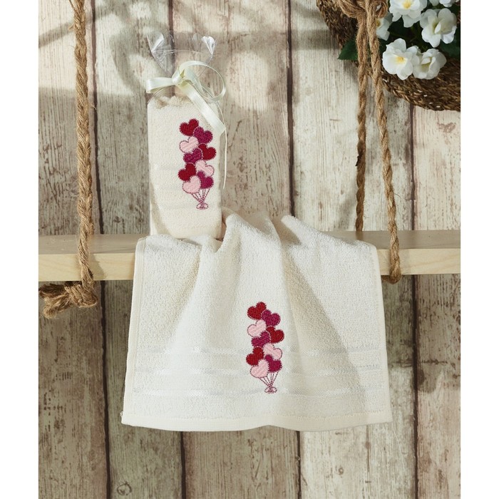 Салфетка Rita, размер 30х50 см, махра, 380 г/м2, молочный