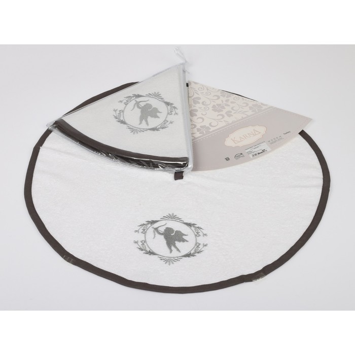 Салфетка Bella, диаметр 50 см, махра 380 г/м2, белый