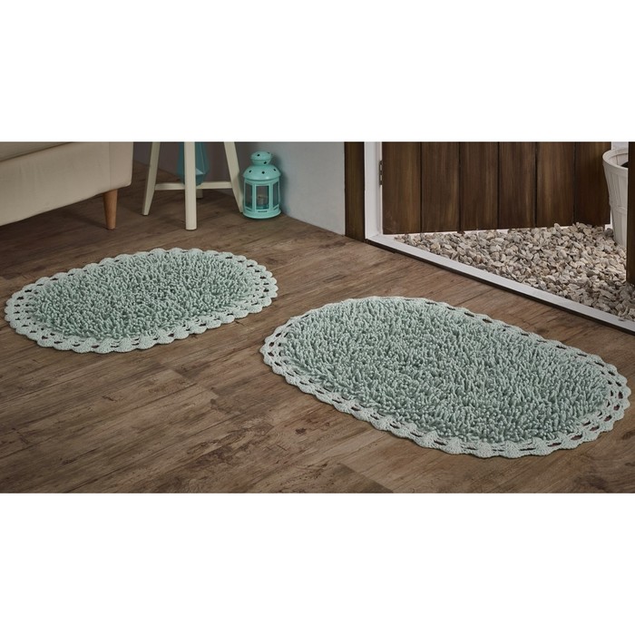 Набор ковриков Dual, размер 50х80 см, 45х60 см, светло-зелёный