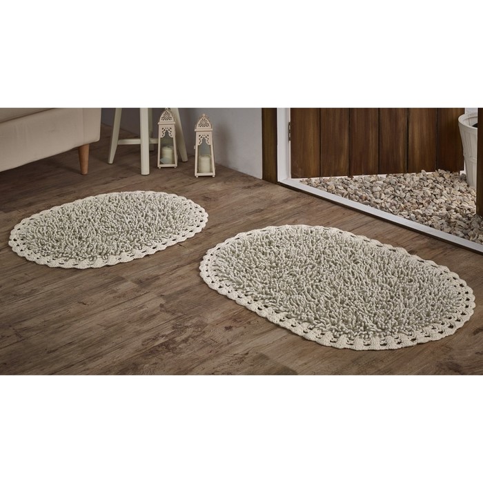 Набор ковриков Dual, размер 50х80 см, 45х60 см, кремовый