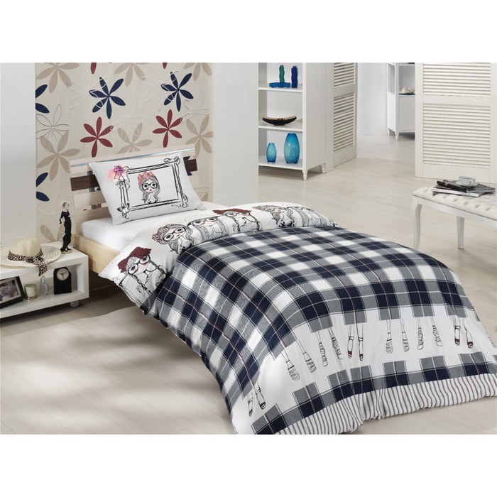 КПБ 1,5 сп Maldine, 160х240 см, 160х220 см, 50х70 см-1 шт., синий