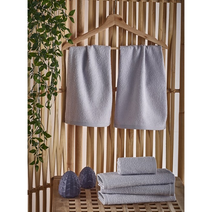 Салфетка махровая Petek, размер 30х50 см, серый, 380 г/м2