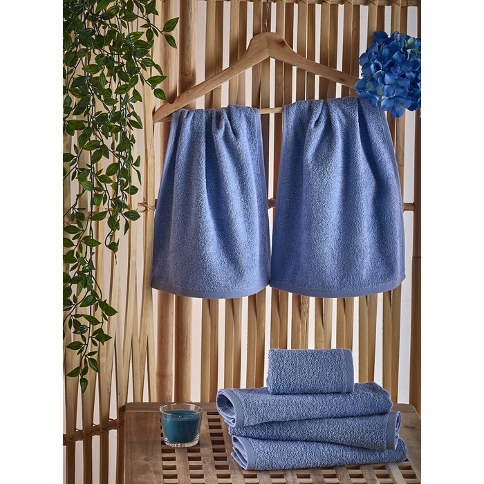 Салфетка махровая Petek, размер 30х50 см, голубой, 380 г/м2