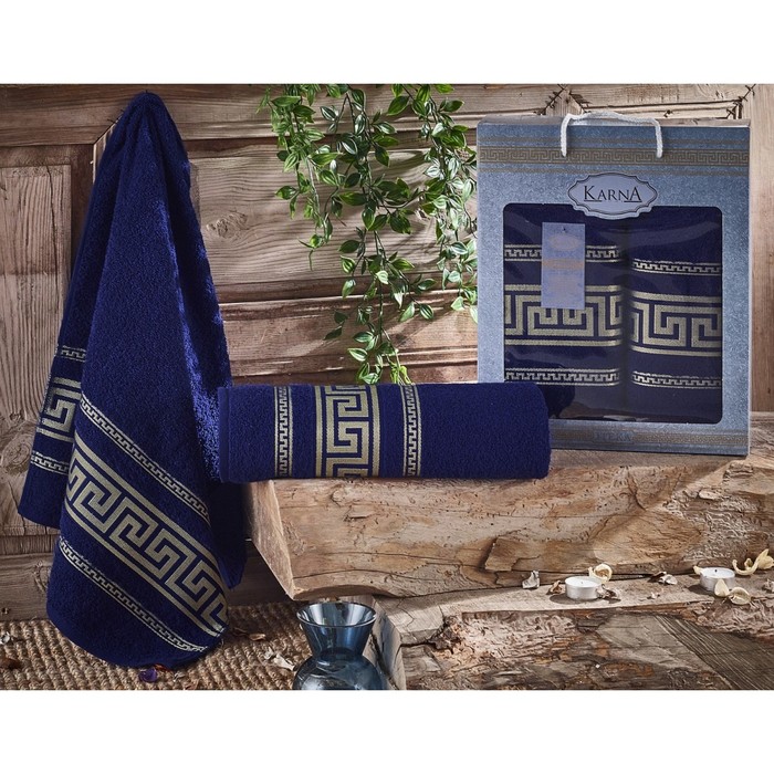 КМП Iteka, размер 50х90 см, 70х140 см, по 1 шт., синий