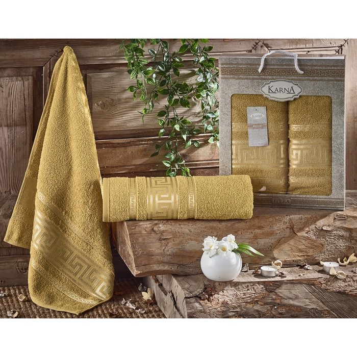 КМП Iteka, размер 50х90 см, 70х140 см, по 1 шт., горчичный