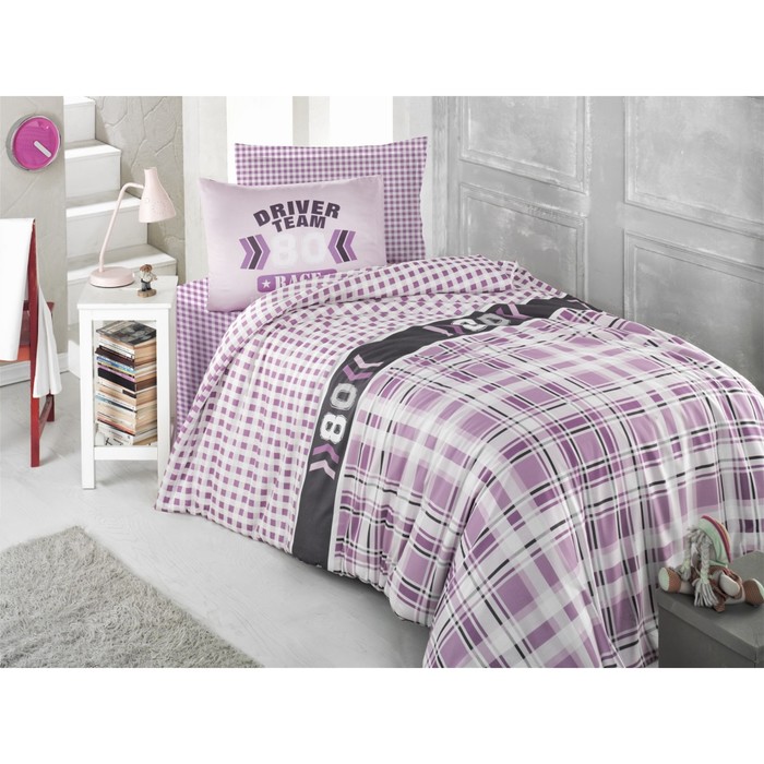 КПБ Driver Team 1,5 сп., 160х240 см, 160х220 см, 50х70 см-1 шт., сиреневый