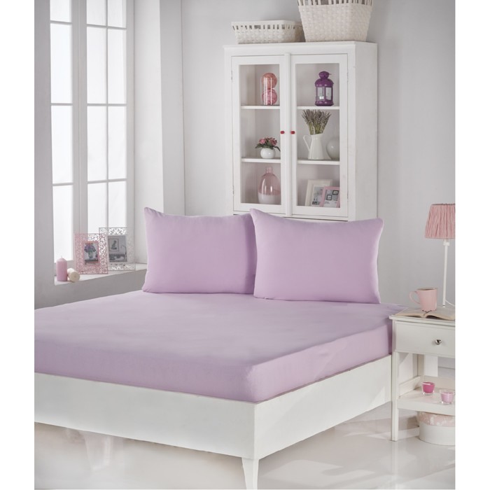 Простыня на резинке Acelya, размер 160х200 см, 50х70 см-2 шт., светло-розовый