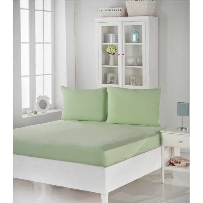 Простыня на резинке Acelya, размер 160х200 см, 50х70 см-2 шт., светло-зелёный