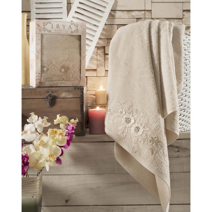 Полотенце Beloved, размер 85х150 см, бежевый, махра 500 г/м2