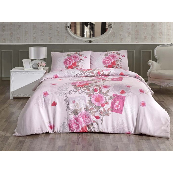 КПБ 1,5 сп Sardinya, 160х240 см, 160х220 см, 50х70 см-1 шт., розовый