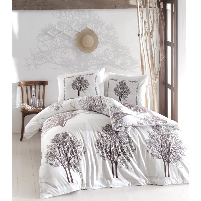 КПБ 1,5 сп Tree, 160х240 см, 160х220 см, 50х70 см-1 шт., коричневый