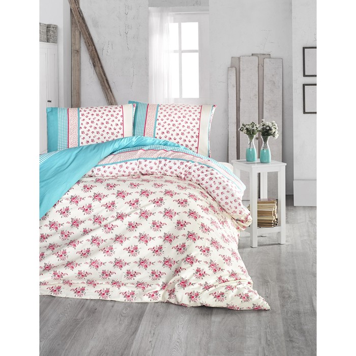 КПБ 1,5 сп Ahsen, 160х240 см, 160х220 см, 50х70 см-1 шт., бирюзовый