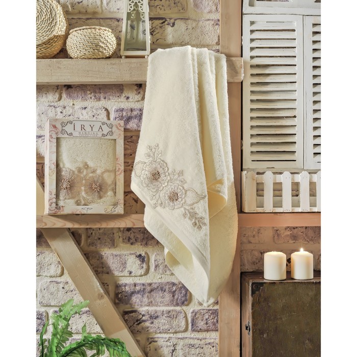 Полотенце Fleur, размер 70х130 см, золотистый, махра 500 г/м2