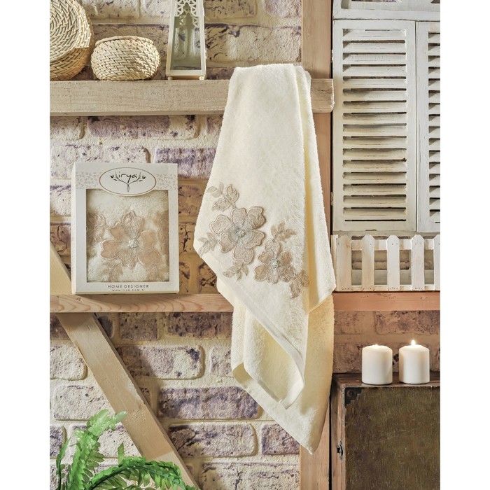 Полотенце Pearly, размер 70х130 см, кремовый, махра 500 г/м2