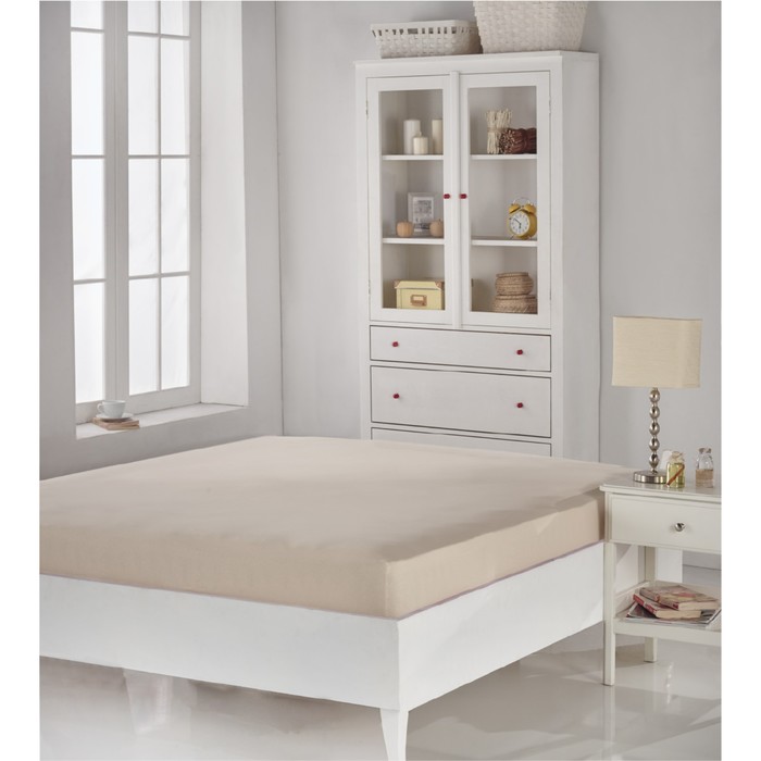 Простыня на резинке Acelya, размер 160х200 см, капучино