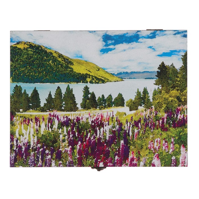 Ключница "Горы, цветы, река" 20х25 см