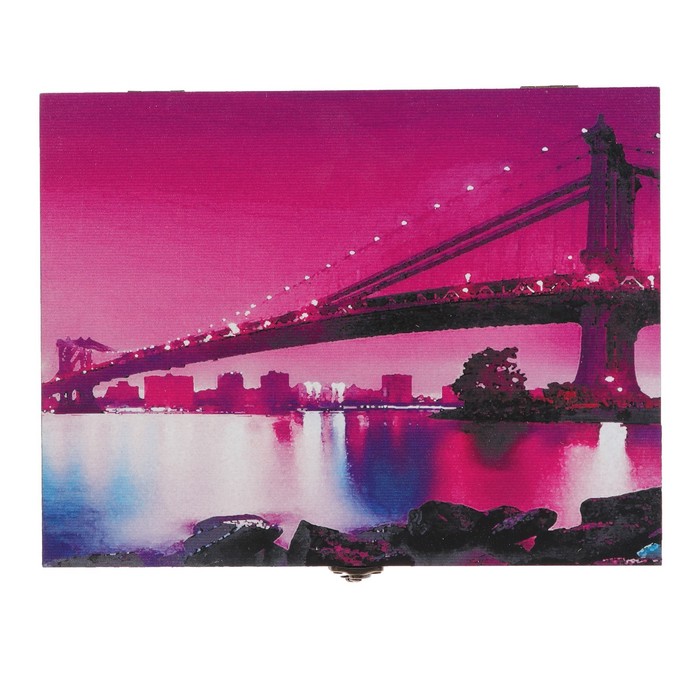 Ключница "Бруклинский мост на закате" 20х25 см