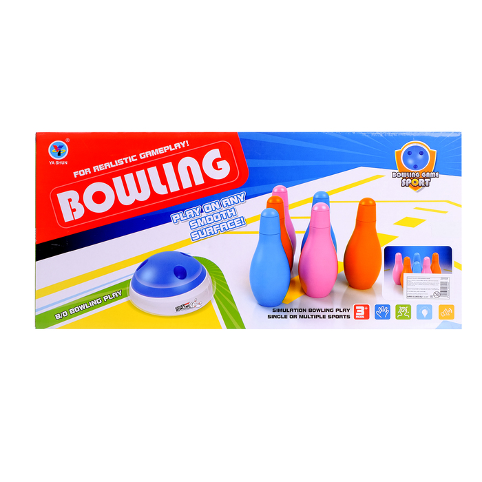 Аэробоулинг "Летящий шар", высота кегли 17,5 см, световые эффекты, работает от батареек