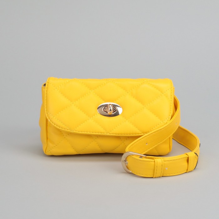 Сумка на пояс L-9801, 15*6*10, отд с перег на молнии, поясной ремень, желтый