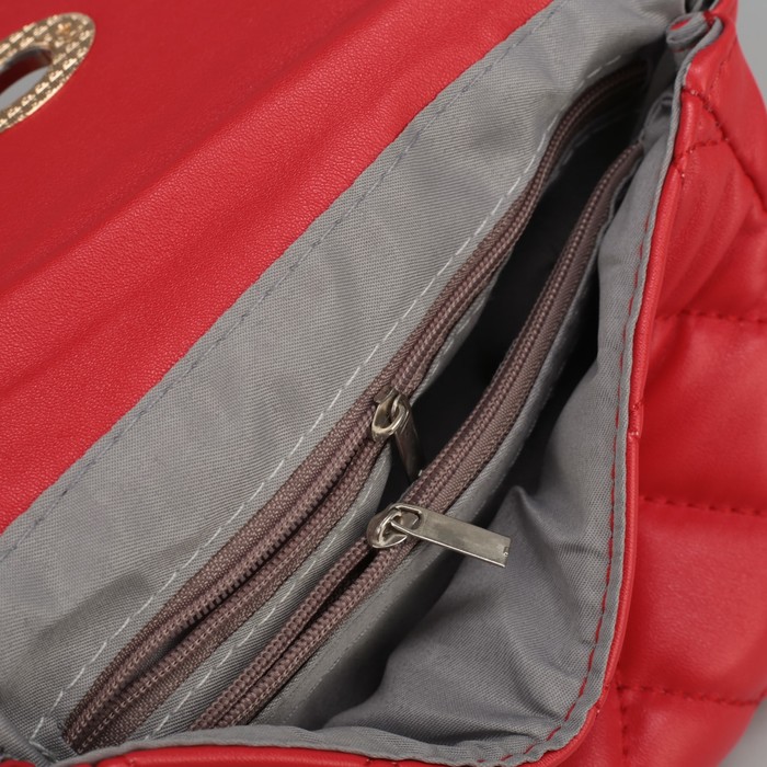 Сумка на пояс L-9801, 15*6*10, отд с перег на молнии, поясной ремень, красный