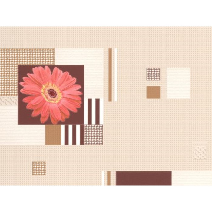 Обои бумажные, моющиеся 5616 (01) "Гербера", 0,53х10 м