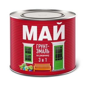 

Грунт-эмаль МАЙ на ржавчину 3 в 1 серая, 1,9кг