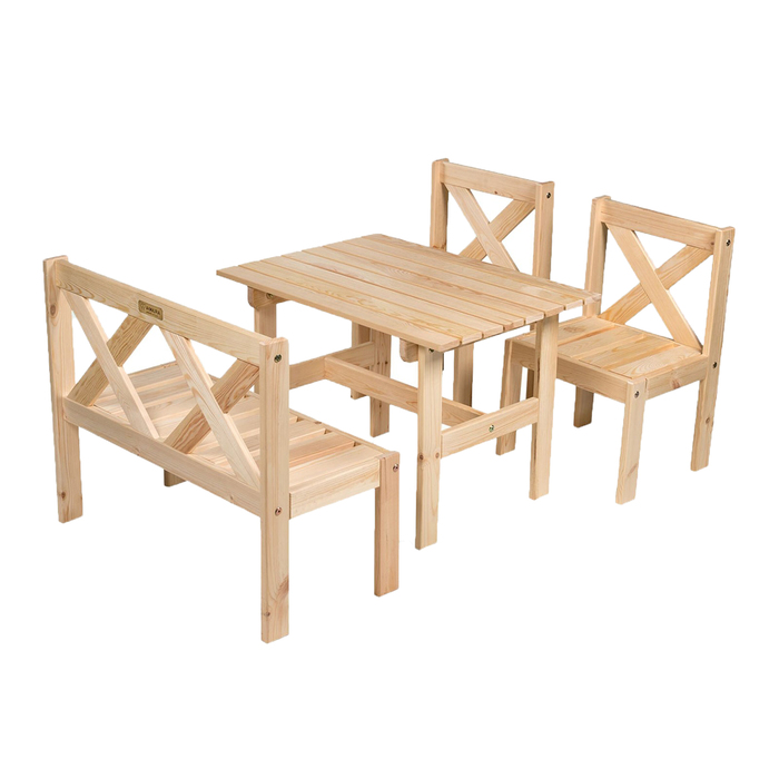 Комплект Milla 504041 (2 кресла + 1 диван + стол), натуральный