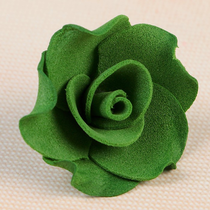 Цветок свадебный из фоамирана ручная работа D-3,5 см 10 шт ажурный край, цвет изумрудный 297630