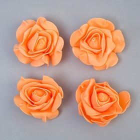 Набор цветов для декора из фоамирана, D=7,5 см, 4 шт, персиковый Ош
