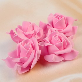 Набор цветов для декора из фоамирана, D=7,5 см, 4 шт, розовый Ош