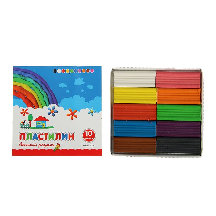Пластилин 10цв 200г Сана NEW, без стека