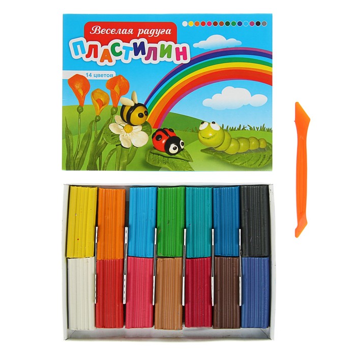 Пластилин 14цв 280г Сана со стеком