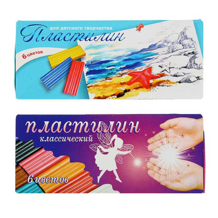 Пластилин 6цв 120г Море, Фея (микс), без стека