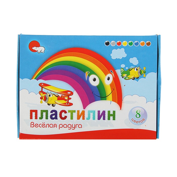Пластилин 8цв 160г Сана Веселая радуга, без стека