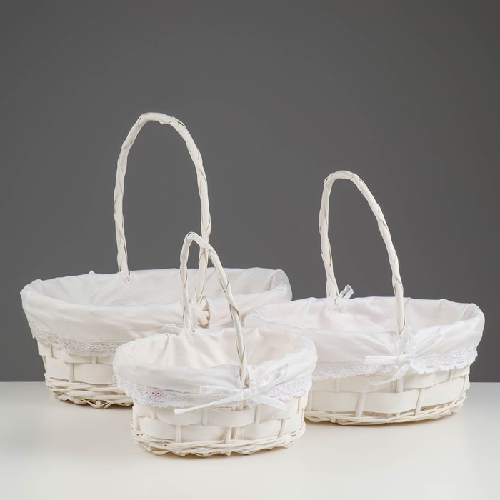 Набор корзин плетеных, ива, 33х25х13/28х20х12/23х15х11, 3 шт