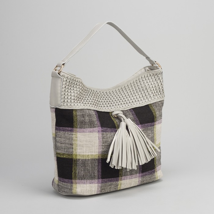 Сумка женская, отдел на молнии, наружный карман, цвет серый