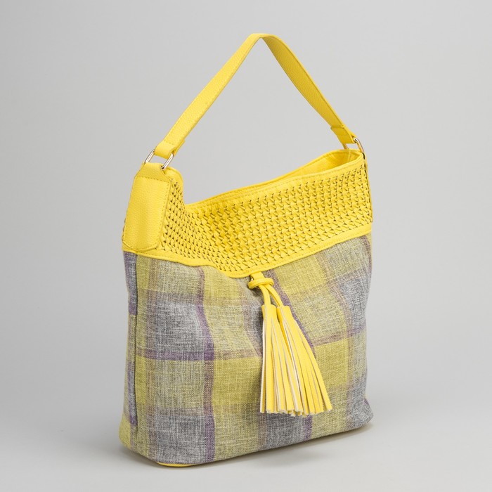 Сумка женская, отдел на молнии, наружный карман, цвет жёлтый