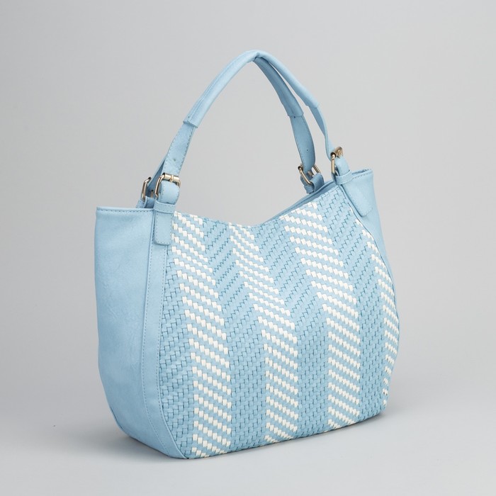 Сумка женская, отдел на молнии, наружный карман, цвет голубой