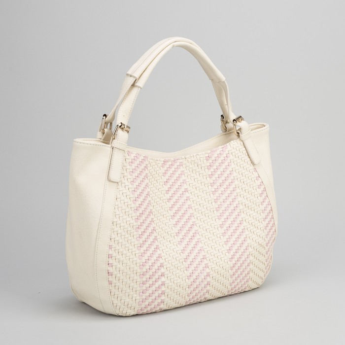 Сумка женская, отдел на молнии, наружный карман, цвет молочный