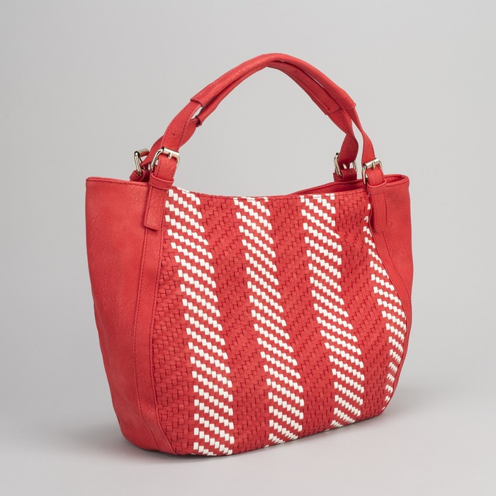 Сумка женская, отдел на молнии, наружный карман, цвет красный