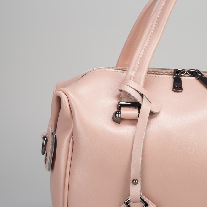 Сумка женская, отдел с перегородкой на молнии, наружный карман, длинный ремень, цвет розовый