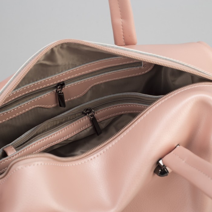 Сумка женская, отдел с перегородкой на молнии, наружный карман, длинный ремень, цвет розовый