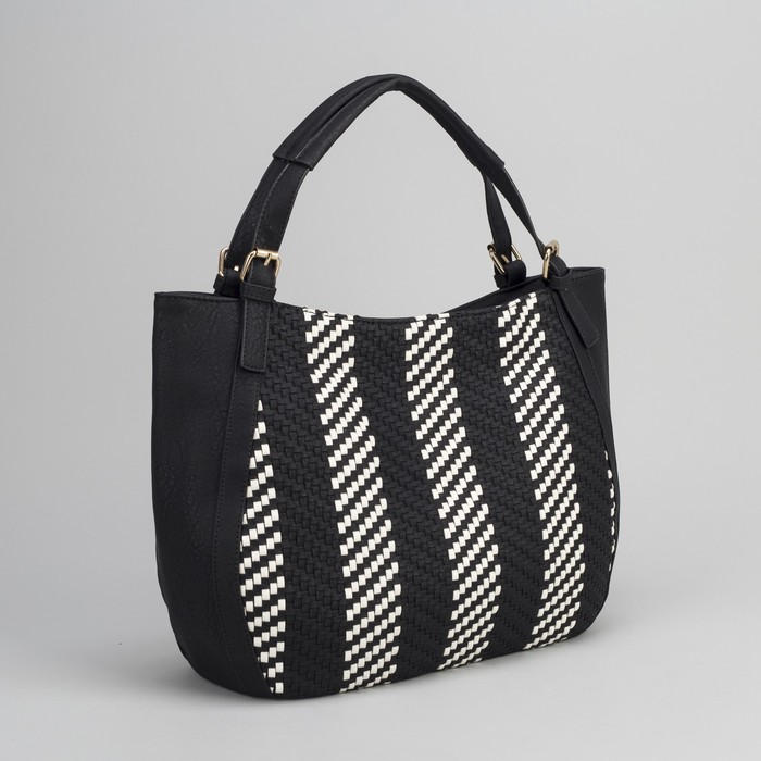 Сумка женская, отдел на молнии, наружный карман, цвет чёрный