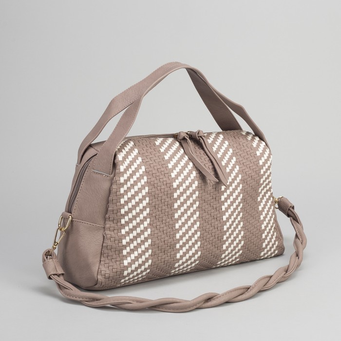 Сумка женская, отдел на молнии, наружный карман, длинный ремень, цвет хаки