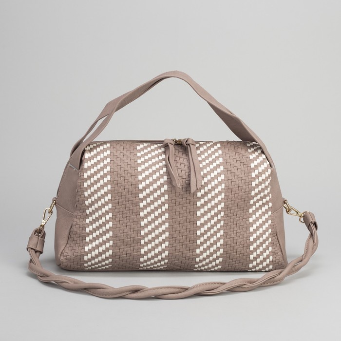 Сумка женская, отдел на молнии, наружный карман, длинный ремень, цвет хаки