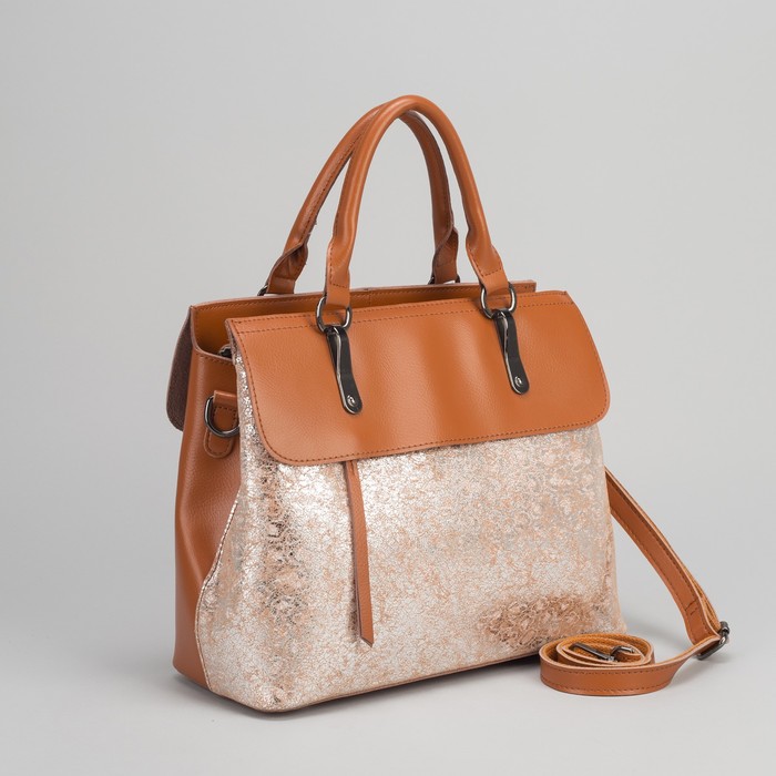 Сумка женская, замша, отдел на молнии, наружный карман, длинный ремень, цвет оранжевый