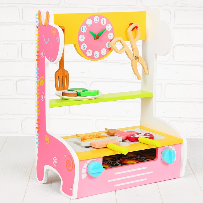 Игровой набор "Гриль", деревянная посуда и еда в наборе