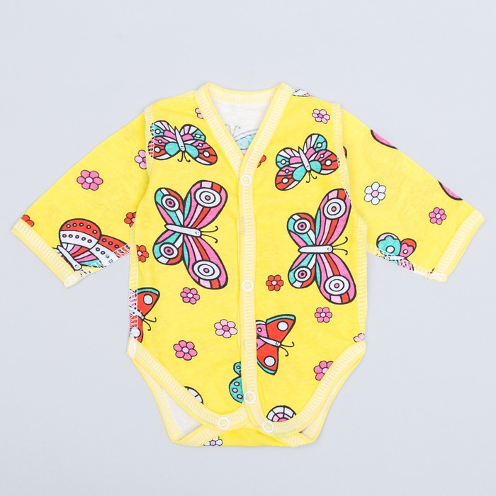 Боди для девочки А.0603 КД микс, длинный рукав, на кнопках, рост 46-50 см