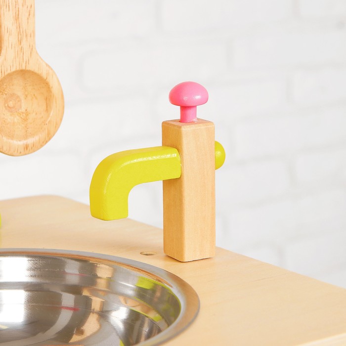 Игровой набор "Кухонный модуль", деревянная посуда в наборе