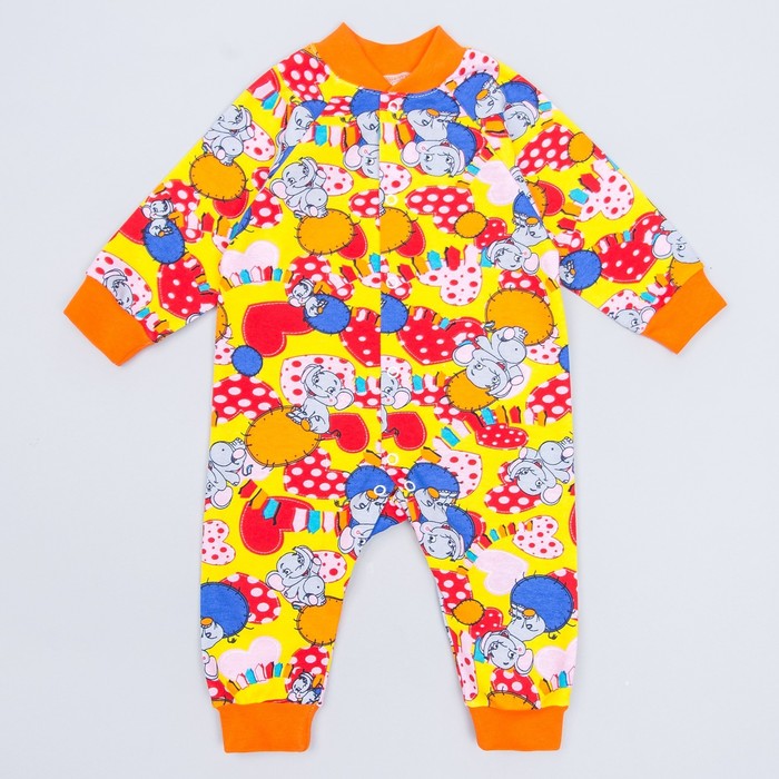 Комбинезон для девочки А.0506 ФД микс, на кнопках, рост 80 (26)